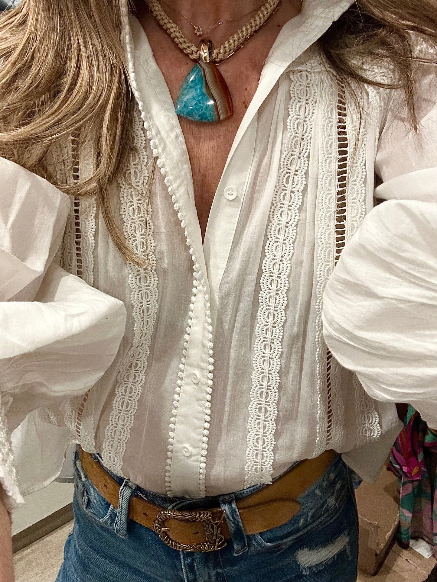 Natural Rope & Semi Precious Pendant Necklace