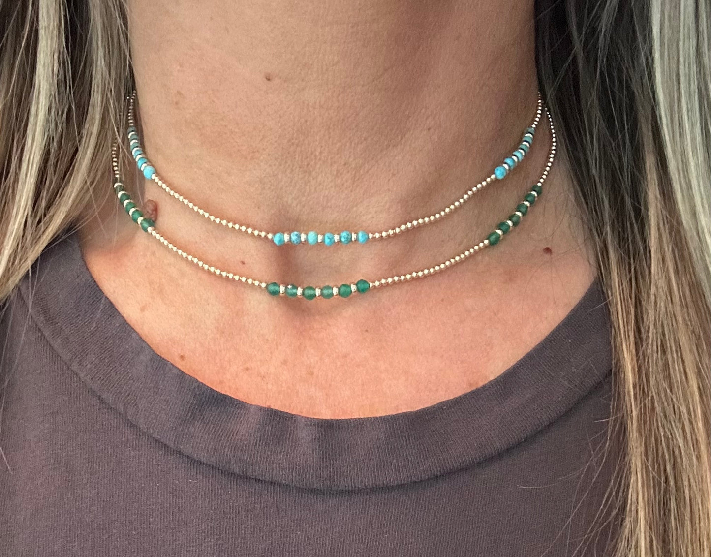 Tulum 2mm Gold Beaded Choker