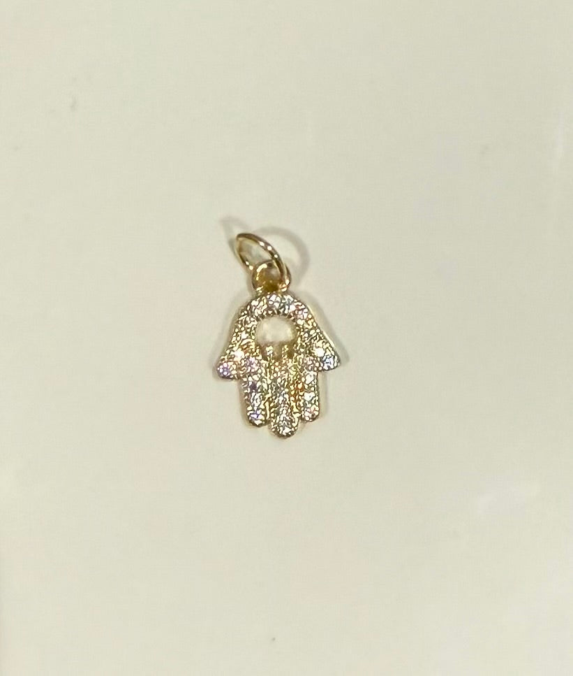 Mini CZ Hamsa Charm
