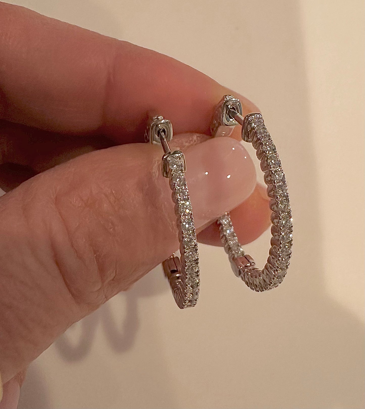 Stella Silver Inside Out CZ 1" Hoops