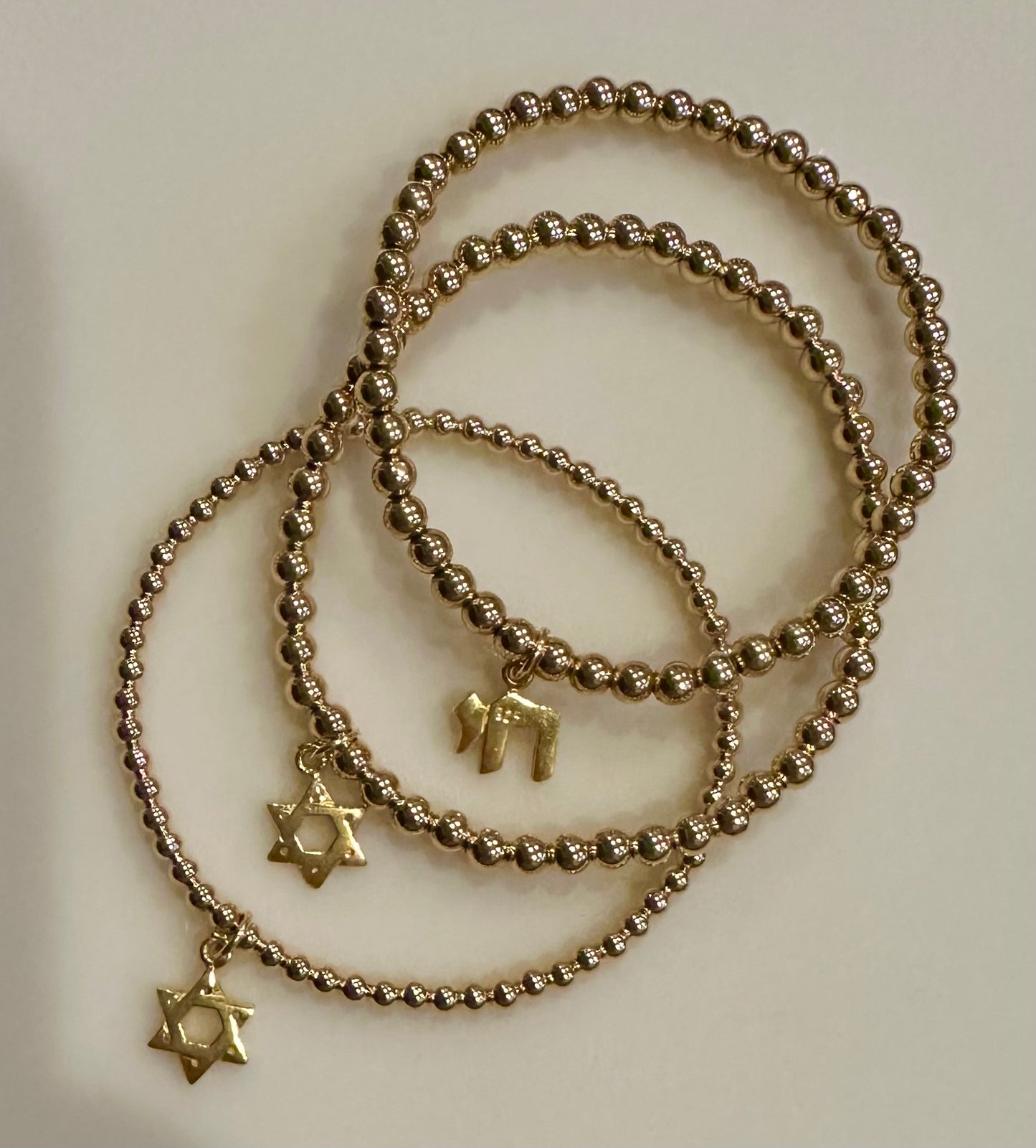 Jewish Pride Gold Beaded Bracelets