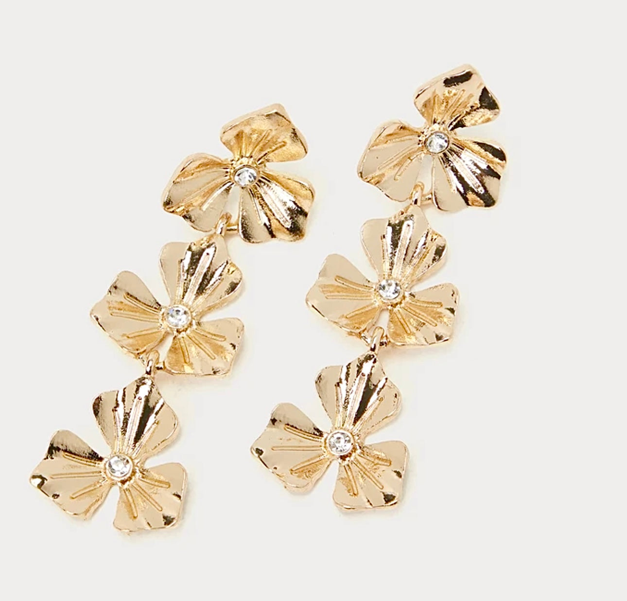 Fabulous Triple Flower Earrings