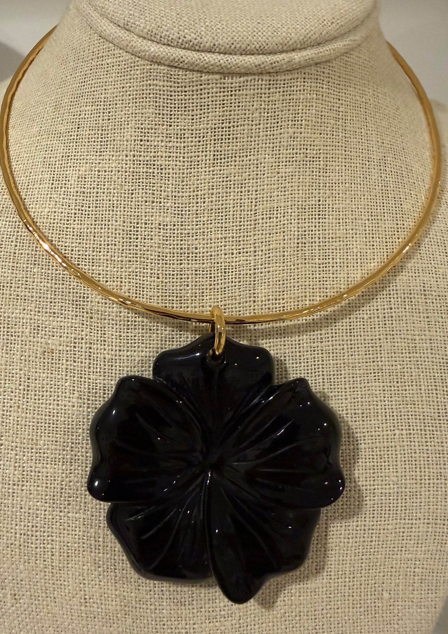 Black Onyx Flower Collar