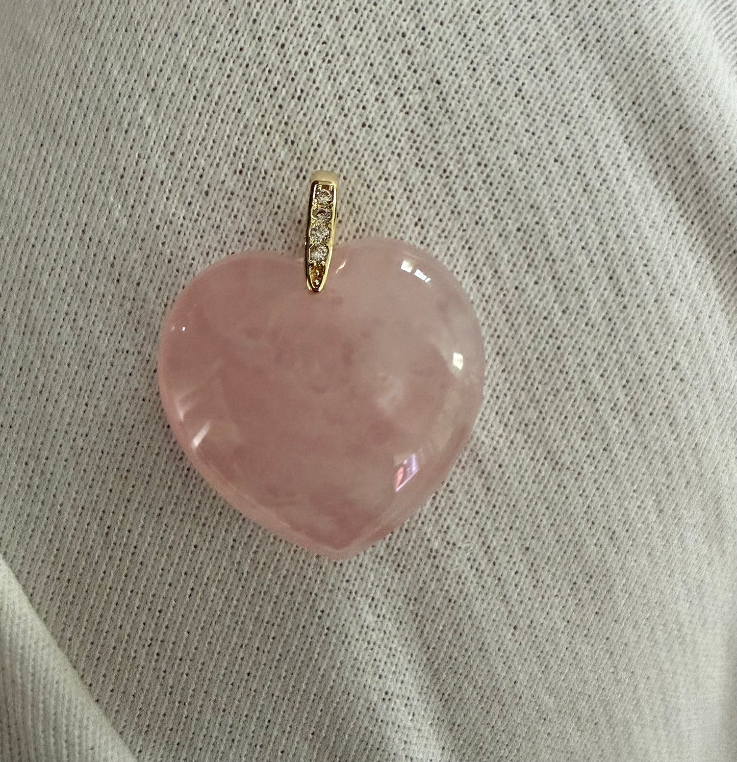 Puffed Rose Quartz Pendant