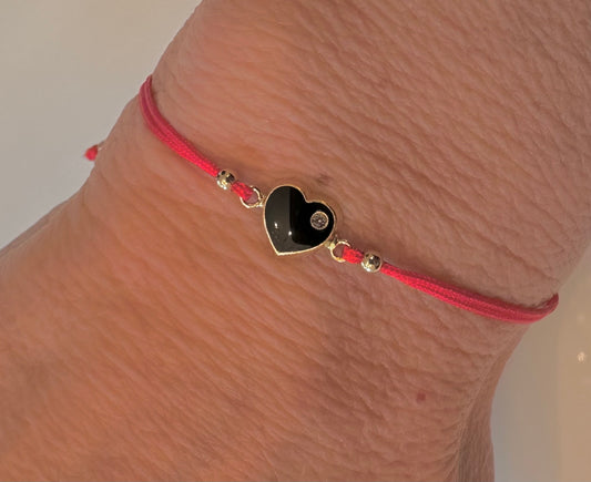 Red String Heart Bracelet