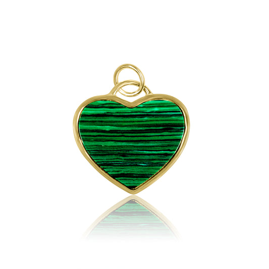 Malachite Rounded Heart Charm