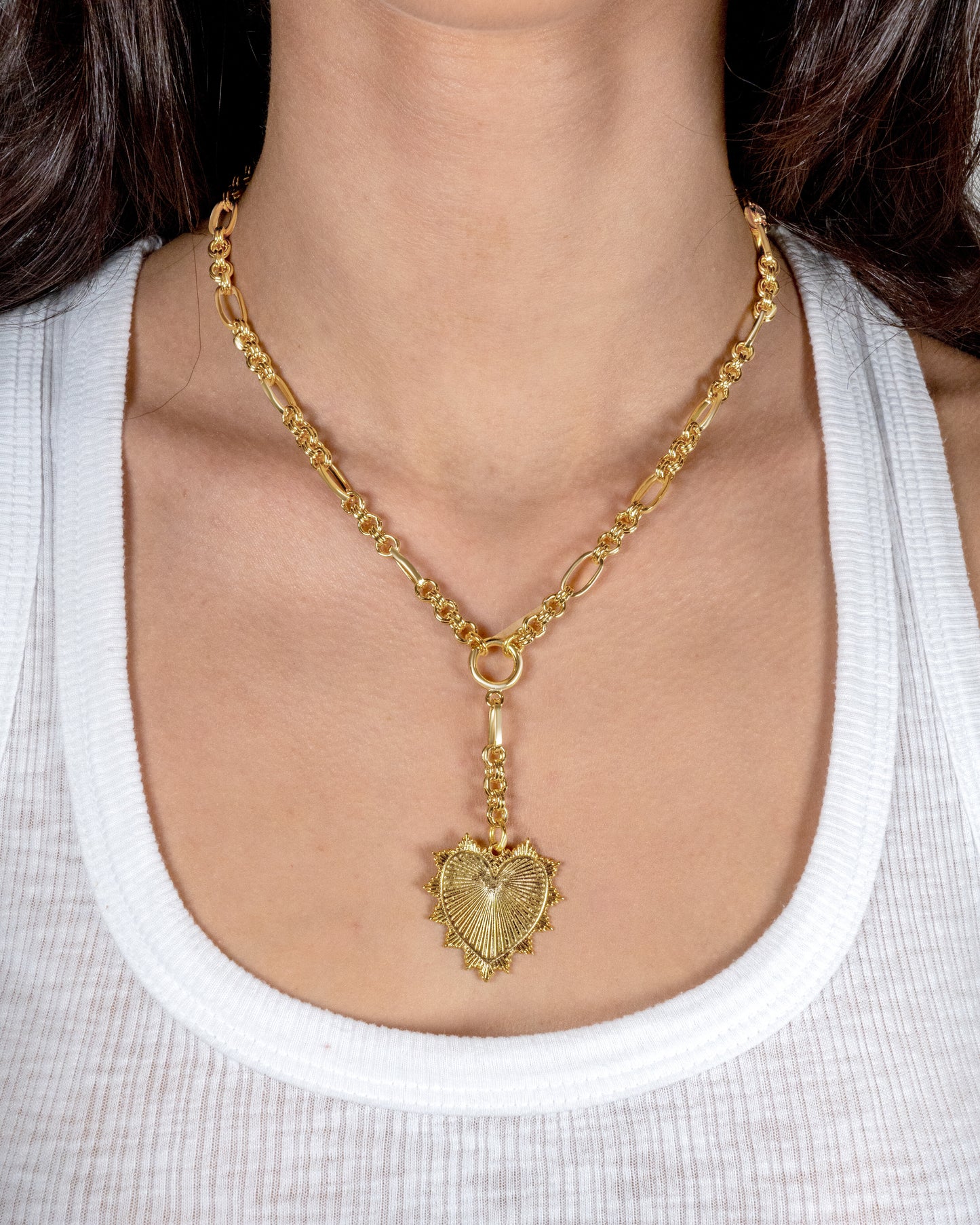 Harlow Vintage Heart Y Necklace