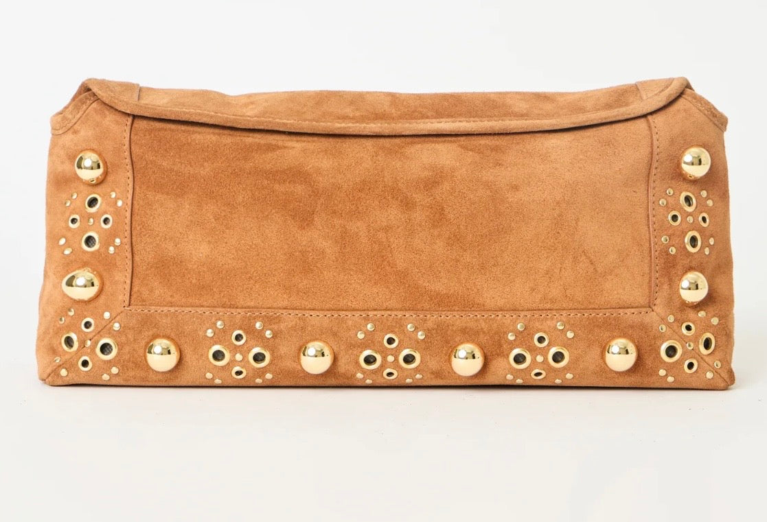 Studded Suede Clutch