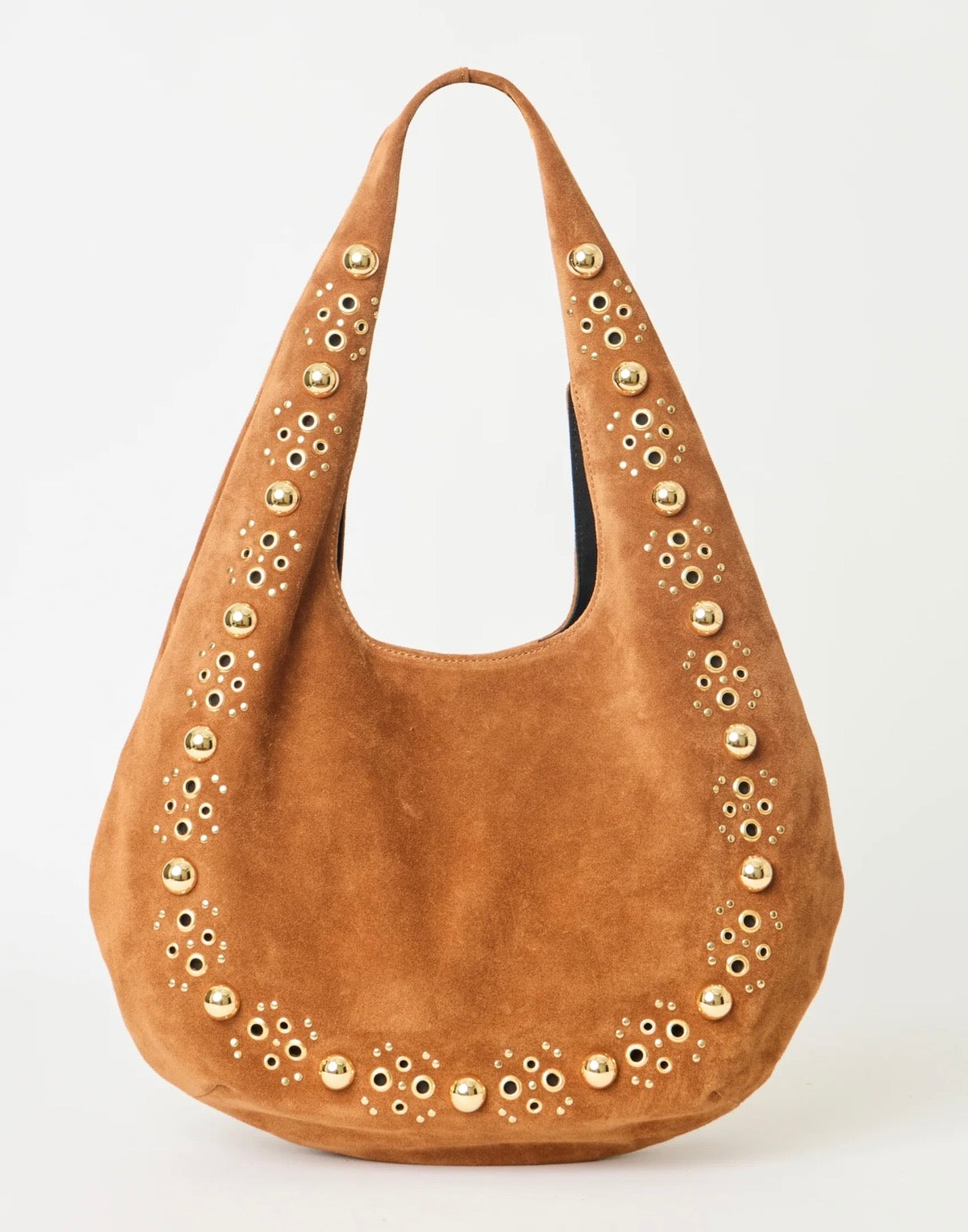 Studded Suede Hobo