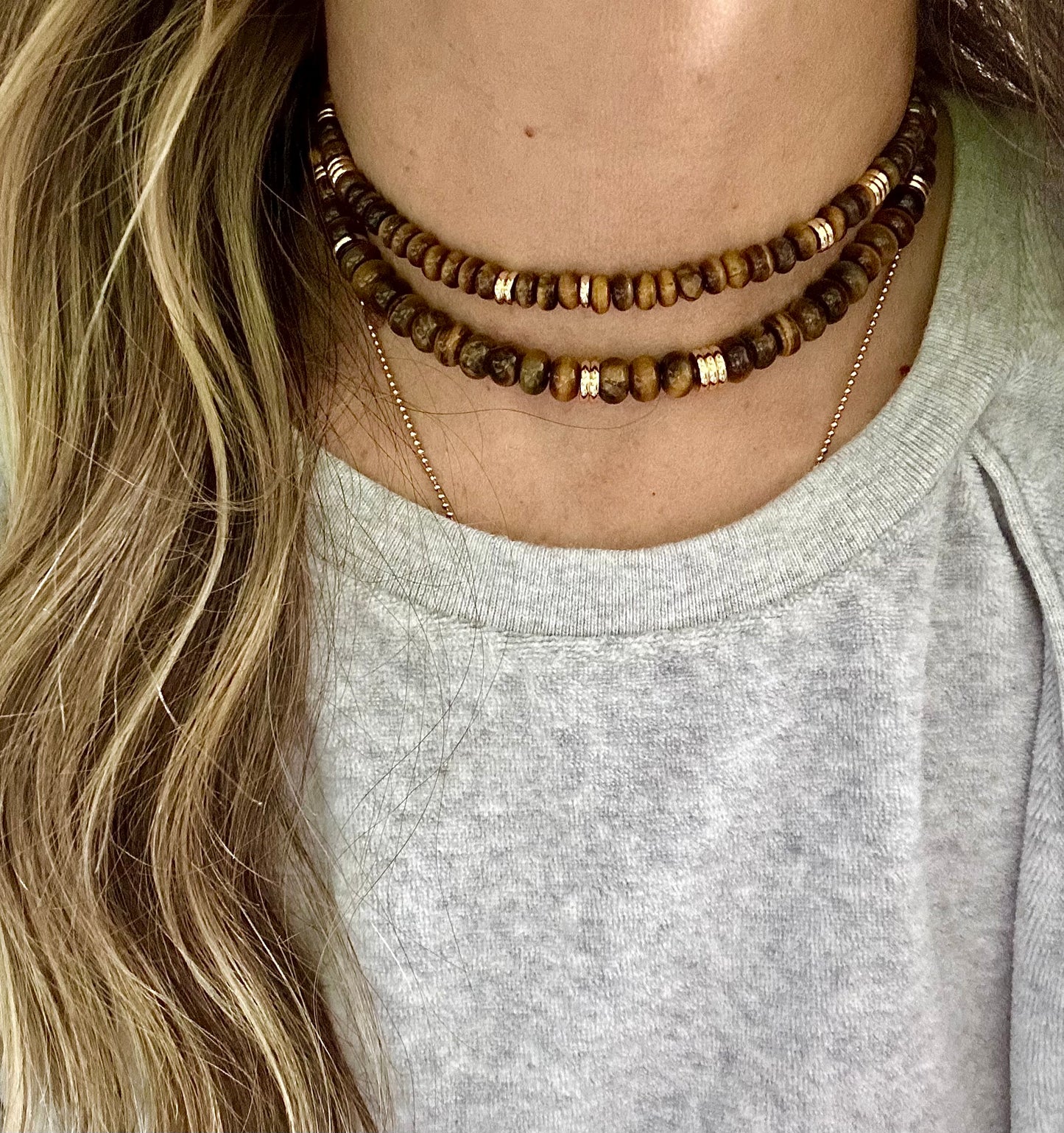 Tigers Eye Stretch Gemstone Chokers