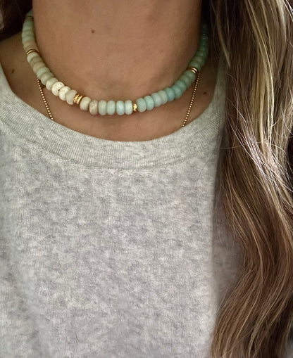 Ombre Aquas & Natural Gemstone Choker