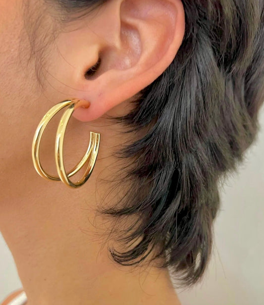 Calista 1.5" Double Hoops