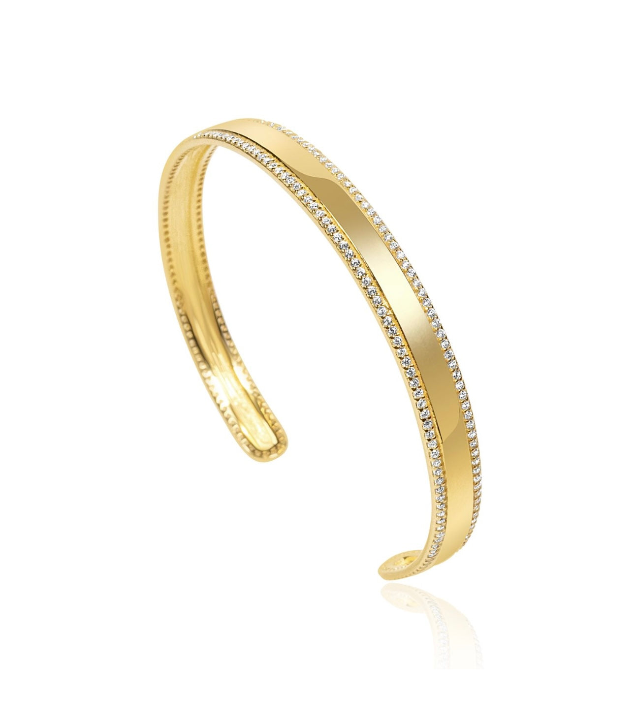 Gold CZ Border Cuff