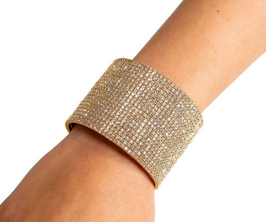 Wide Crystal Cocktail Cuff