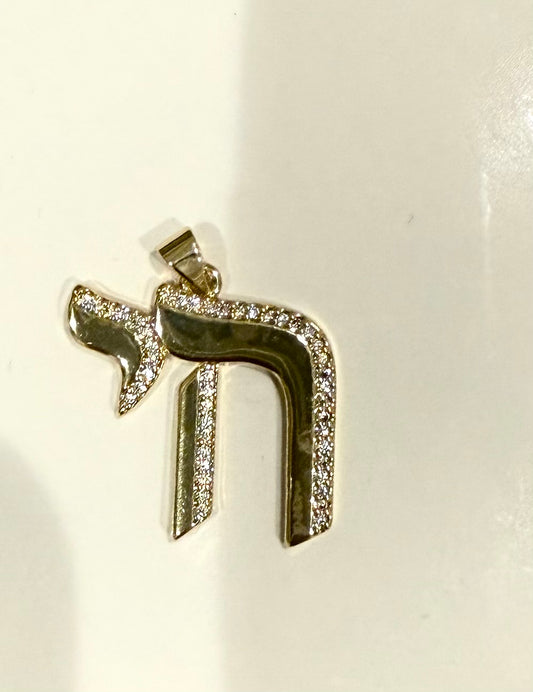 Pave Edged Chai Charm