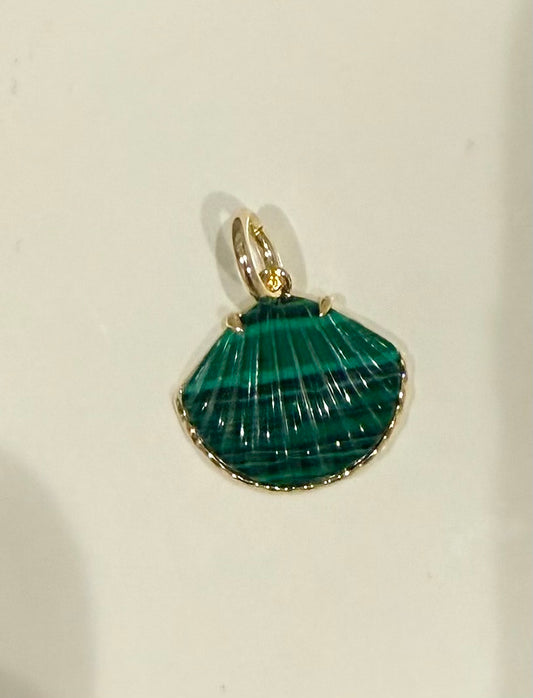 Mini Malachite Shell Charm