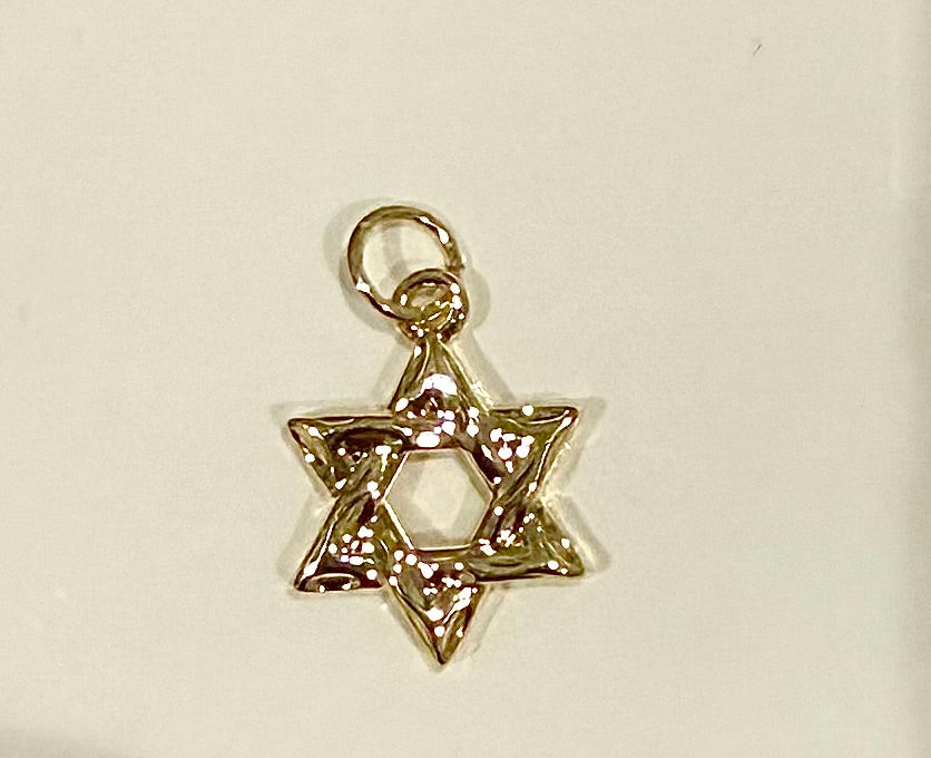 Twisted Gold Jewish Star