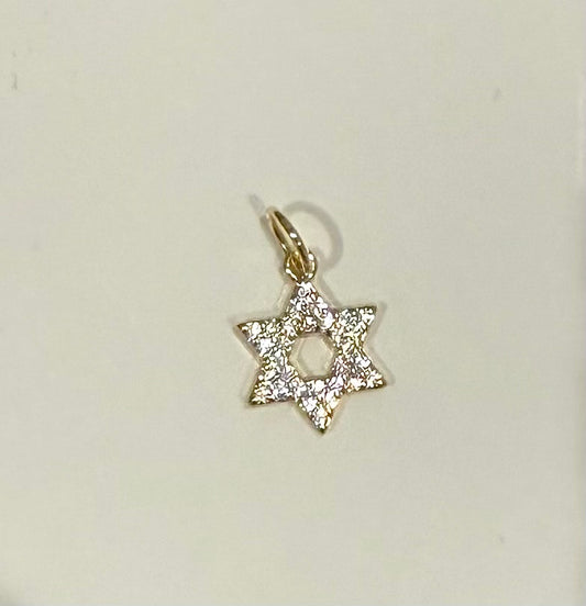 Mini Pave Jewish Star Charm