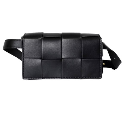 Woven Leather Cross Chest/Belt Bag