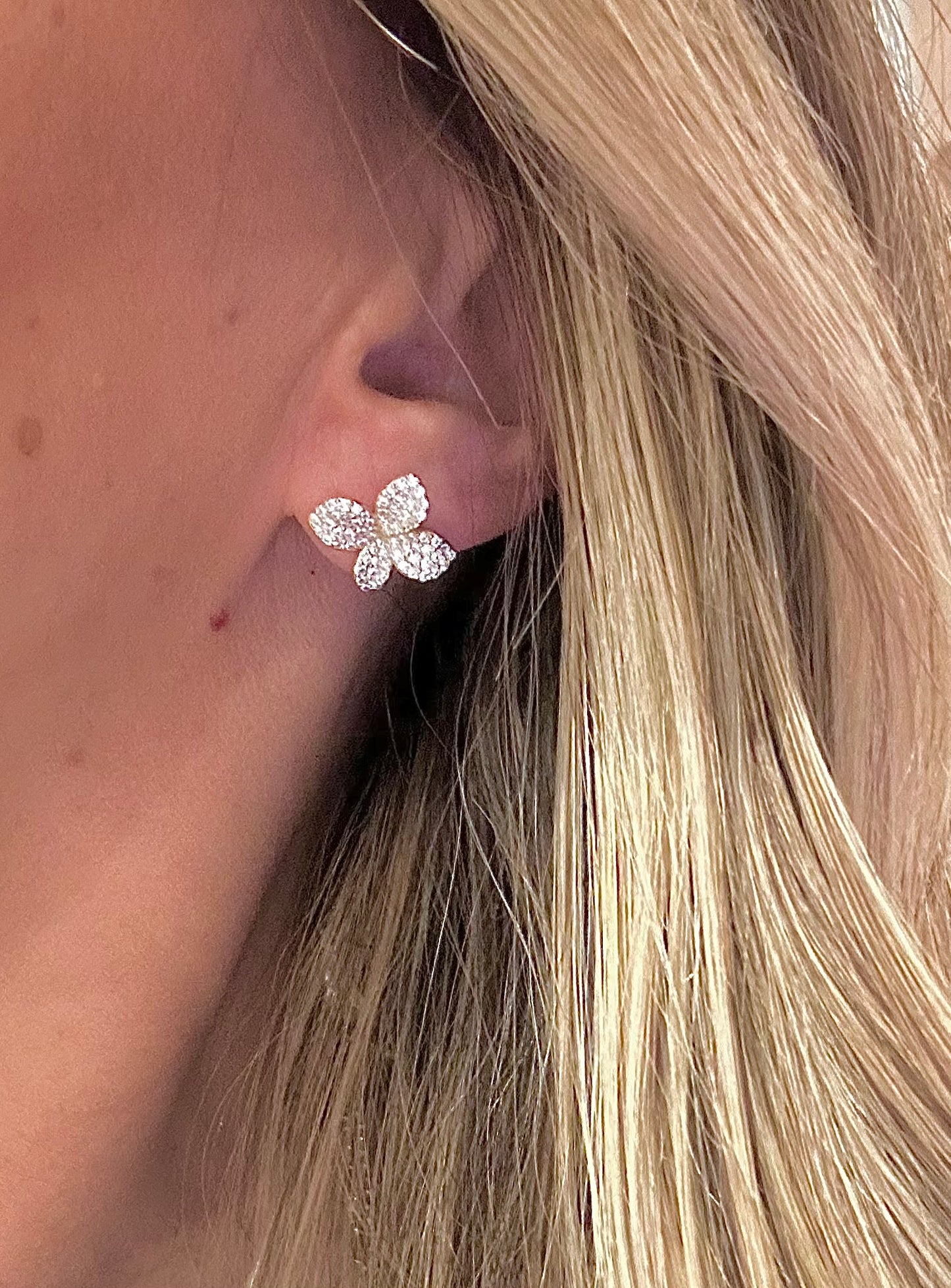 Sydney Single Flower CZ Studs