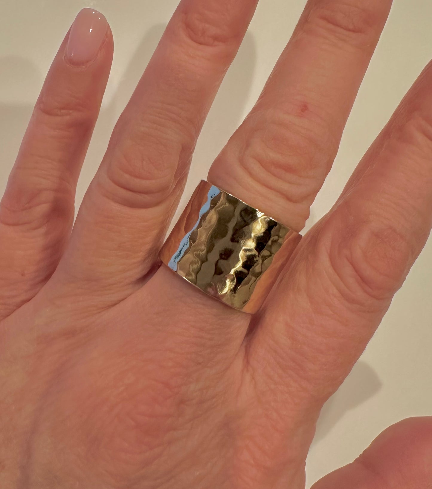 Hammered Cigar Band Ring