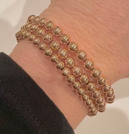 14K Rose Gold Beaded Bracelets