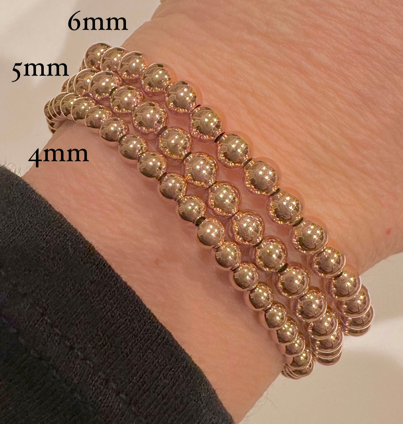 14K Rose Gold Beaded Bracelets