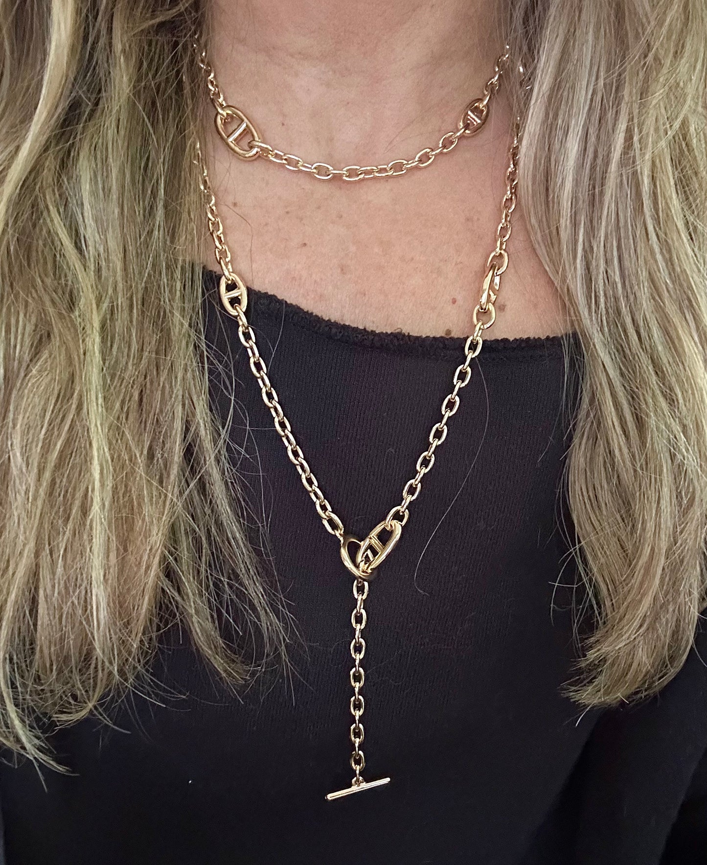 Chunky Anchor Link Wrap Necklace