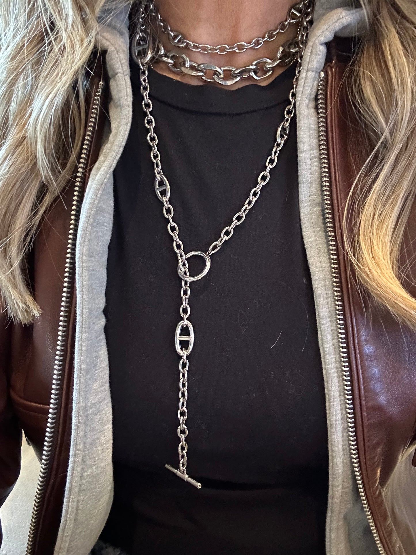 Silver Chunky Cable Necklace