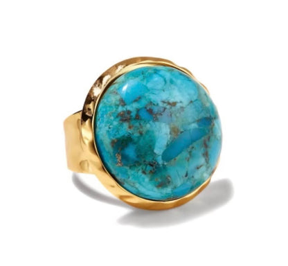 Turquoise bezel statement ring