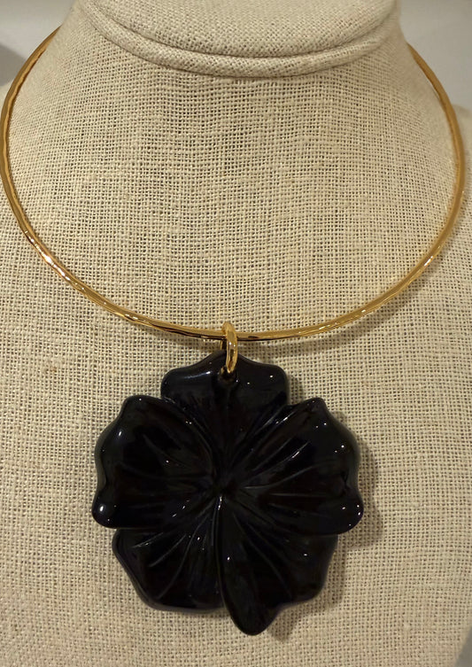 Black Onyx Flower Collar