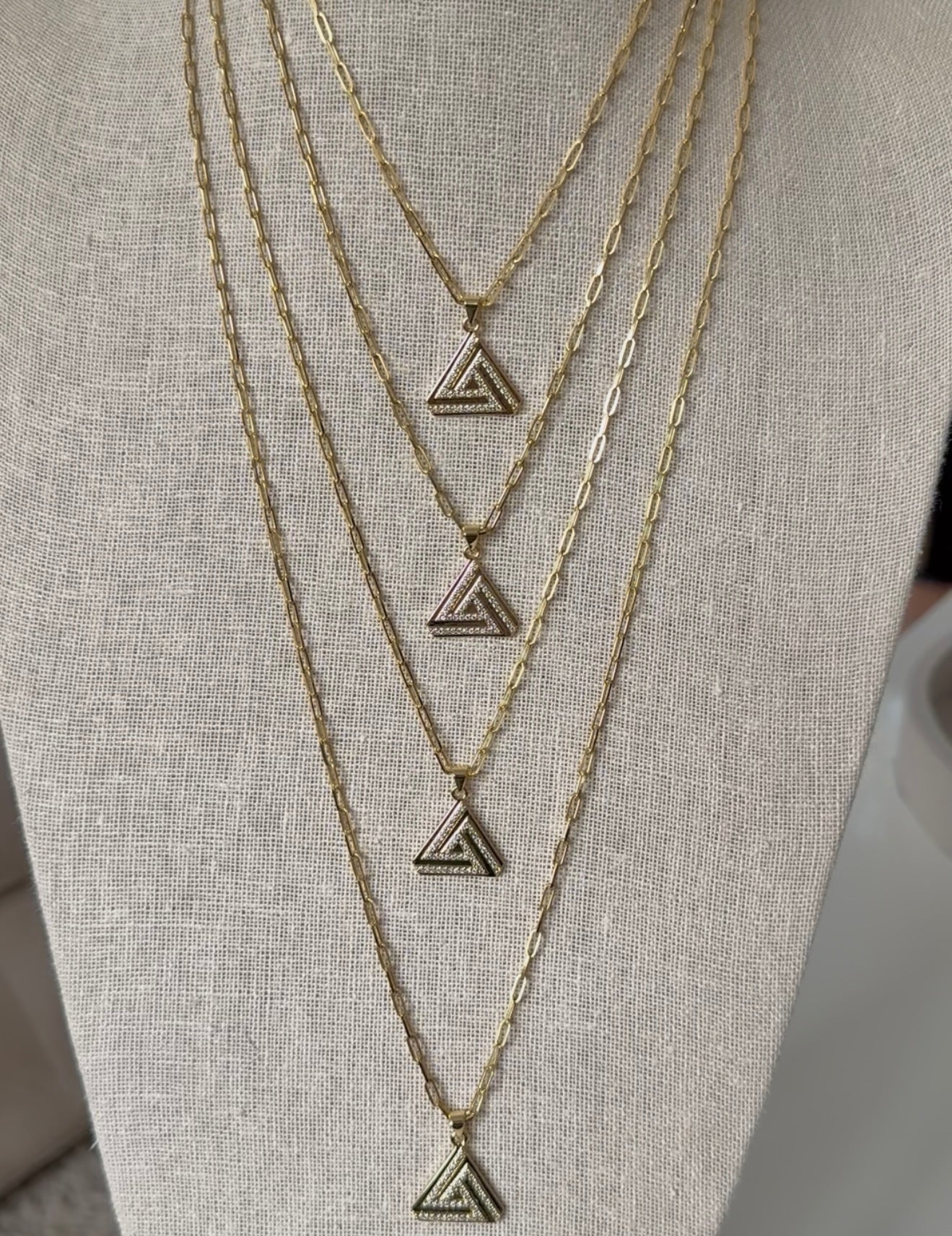 Triangle Gold Charm On Thin Chain