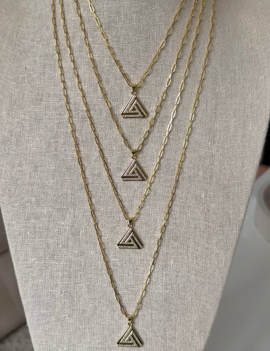 Triangle Gold Charm On Thin Chain