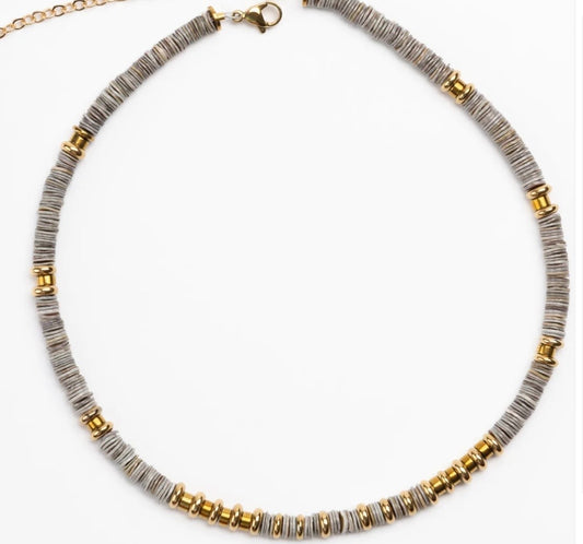 Gilda Grey & Gold Necklace