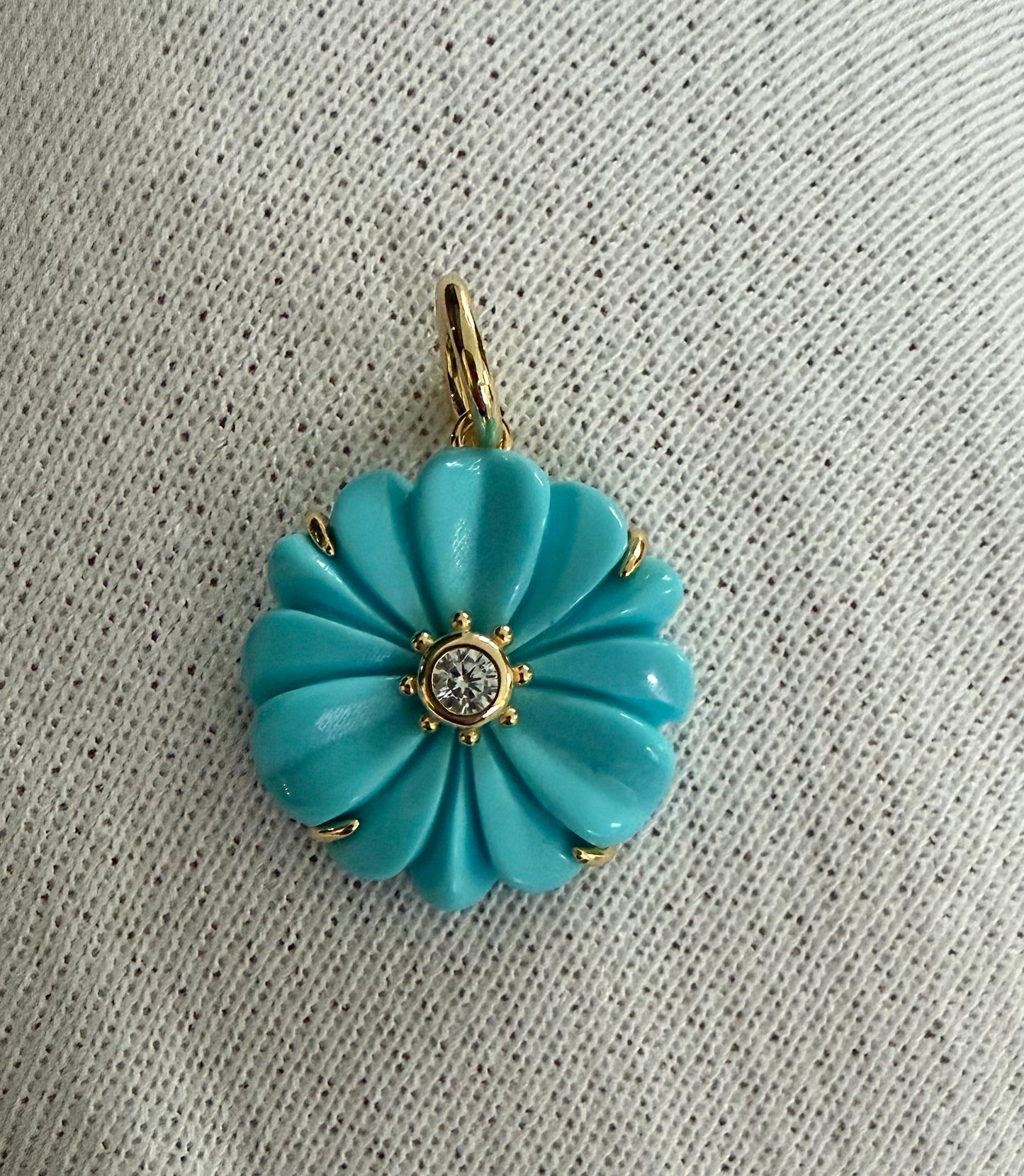 Turq Enamel Flower Charm