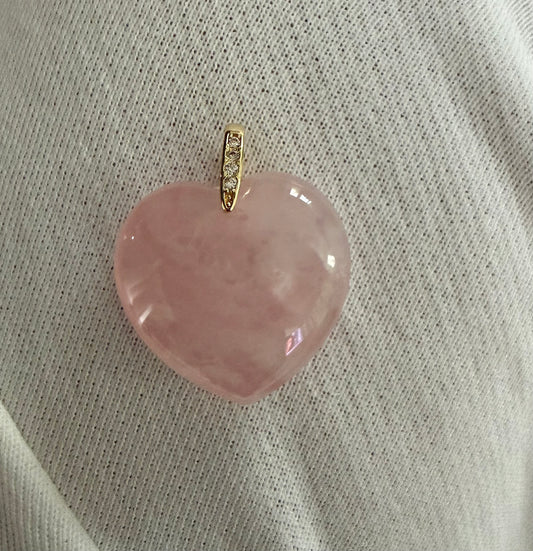 Puffed Rose Quartz Pendant
